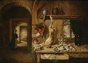 Benjamin Blake Still life of game in a larder china oil painting artist